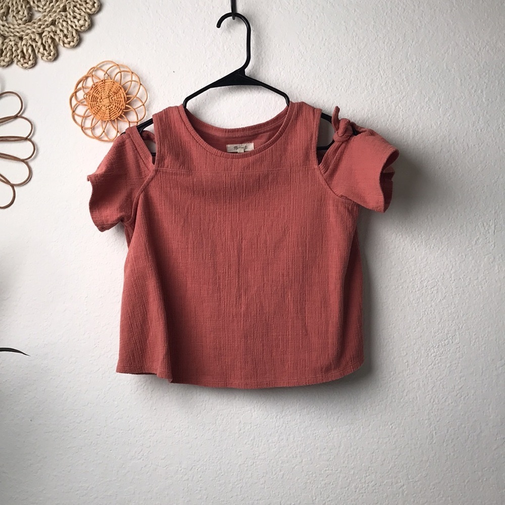 Madewell Women's Cold Shoulder Top - Pink - Picture 5 of 6